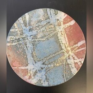 Original 12.5” Tony Evans Multi-Color Raku Studio Pottery Platter LRG Charger